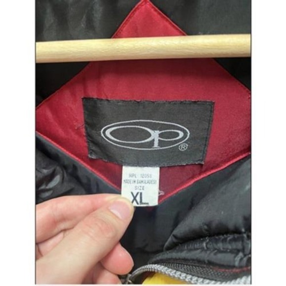 Vintage 1990s Ocean Pacific Red Puffer Full Zip Ski Snowboarding Jacket Size XL - Picture 6 of 8
